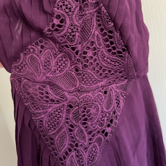 Weissman Pleated Purple Lace Dance Costume Size LC - Picture 13 of 16